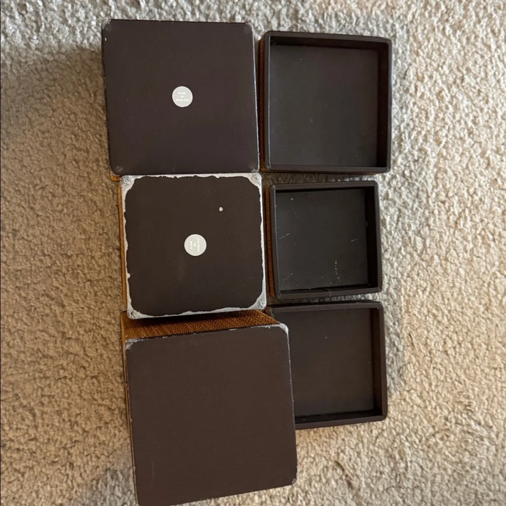 Woven Tan Storage Boxes set from Restoration hardware (tall, medium and short)